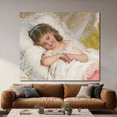 Ragazza Che Riposa Émile Munier emn8 quadro stampa su tela