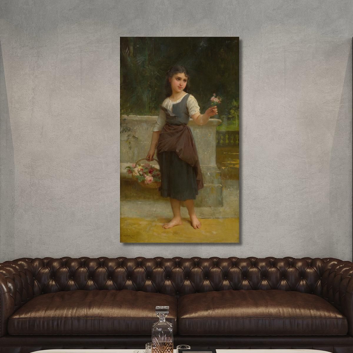 La Ragazza Dei Fiori Émile Munier emn24 quadro stampa su tela