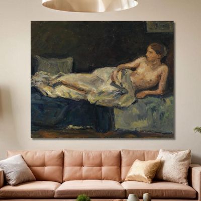 Sdraiato Seminudo Adolf Hölzel ahl35 quadro stampa su tela