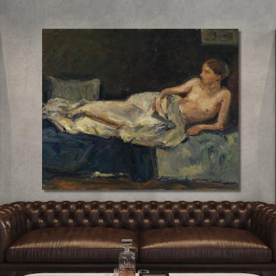 Sdraiato Seminudo Adolf Hölzel ahl35 quadro stampa su tela