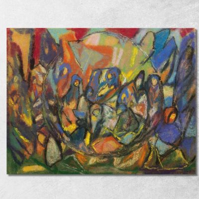 Composizione Di Figure Senza Titolo Adolf Hölzel ahl37 quadro stampa su tela