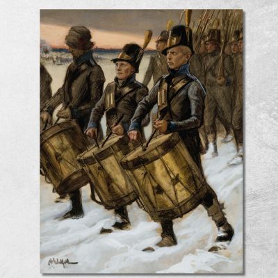 La Marcia Del Reggimento Björneborg Albert Edelfelt aed134 quadro stampa su tela