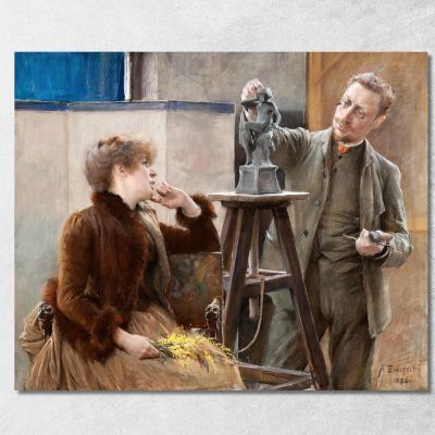 Lo Scultore Ville Vallgren E Sua Moglie Albert Edelfelt aed138 quadro stampa su tela