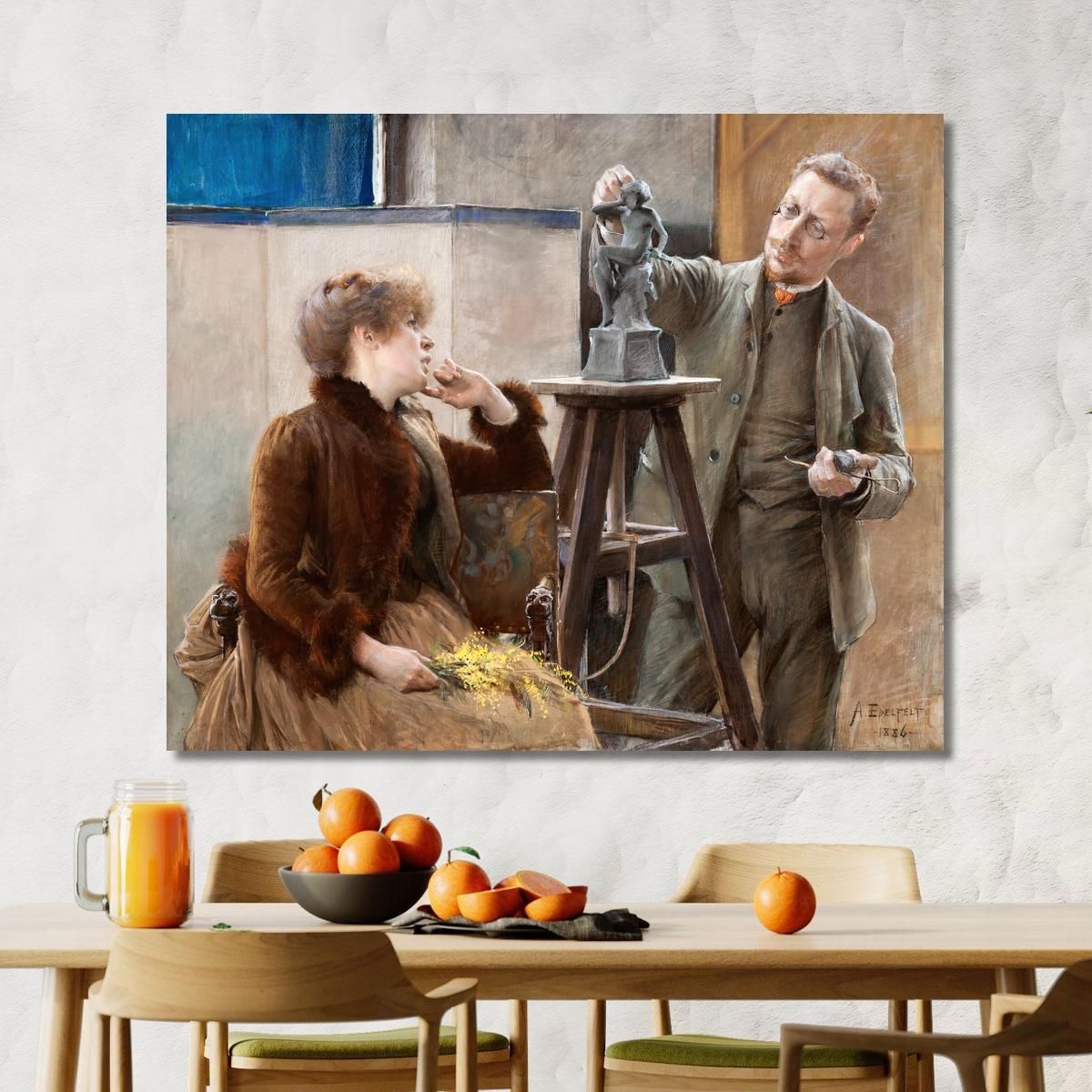 Lo Scultore Ville Vallgren E Sua Moglie Albert Edelfelt aed138 quadro stampa su tela