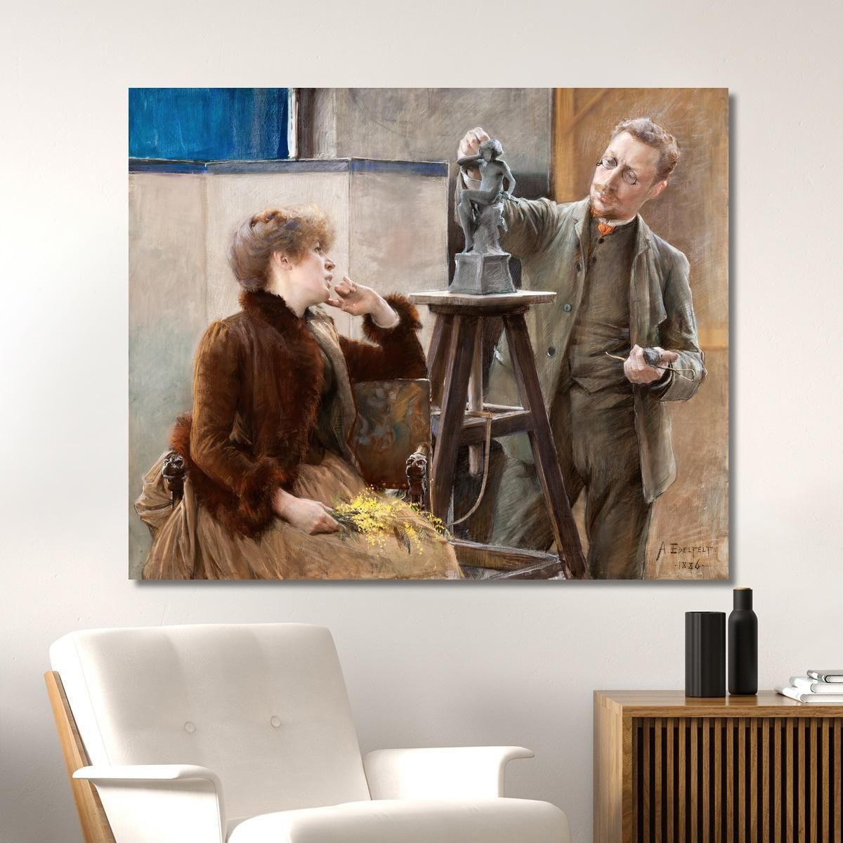 Lo Scultore Ville Vallgren E Sua Moglie Albert Edelfelt aed138 quadro stampa su tela