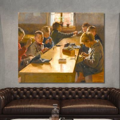 Le Foyer Pour Garçons D'Helsinki Albert Edelfelt, aed140 tableau impression sur toile