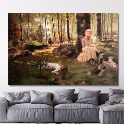 Sous Les Bouleaux Albert Edelfelt, aed142 tableau impression sur toile