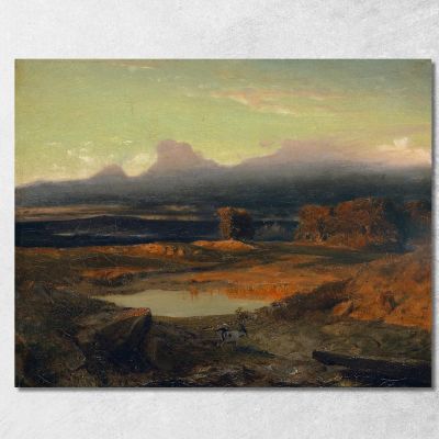 Paesaggio Al Tramonto Arnold Böcklin abk20 quadro stampa su tela