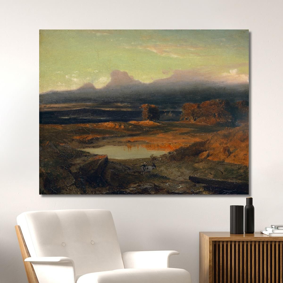 Paesaggio Al Tramonto Arnold Böcklin abk20 quadro stampa su tela