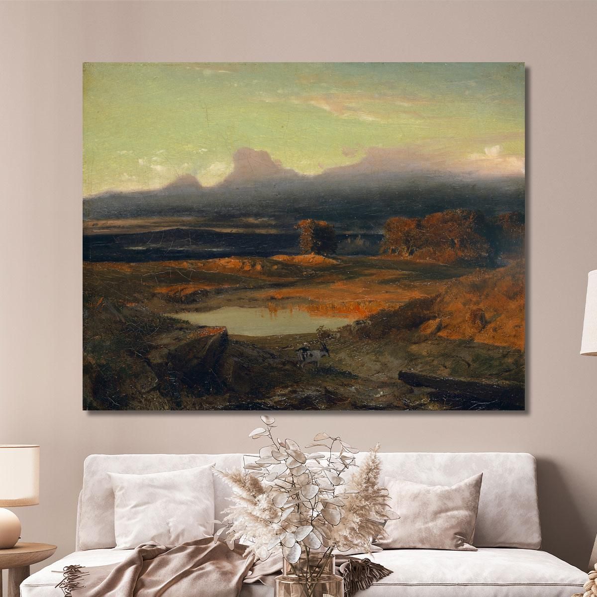 Paesaggio Al Tramonto Arnold Böcklin abk20 quadro stampa su tela