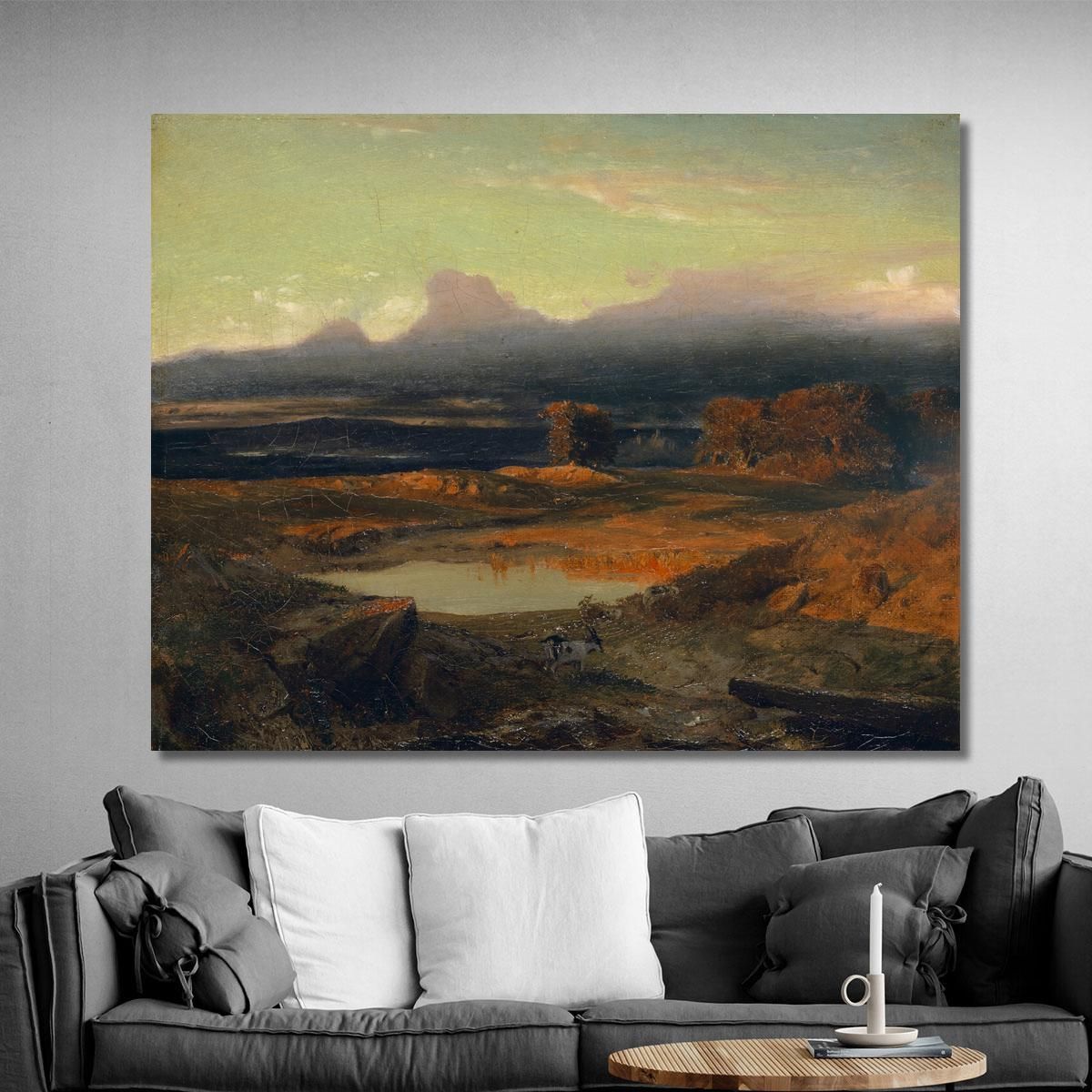 Paesaggio Al Tramonto Arnold Böcklin abk20 quadro stampa su tela