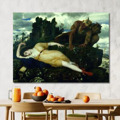 Diana Addormentata Vegliata Da Due Fauni Arnold Böcklin abk60 quadro stampa su tela