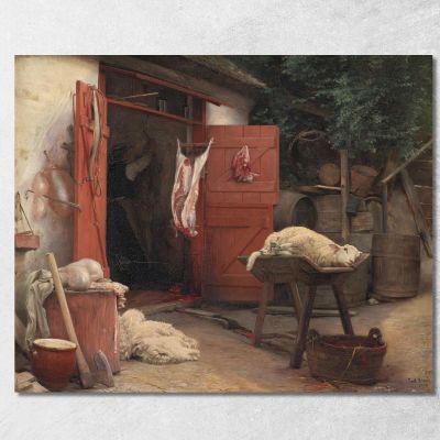 Un Mattatoio A Hellebæk Carl Bloch cbl1 quadro stampa su tela