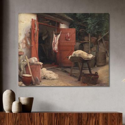 Un Matadero En Hellebæk Carl Bloch, cbl1 cuadro en lienzo