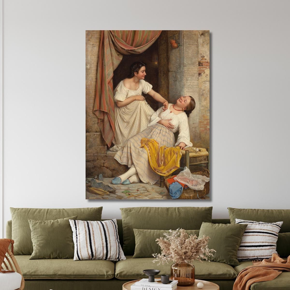A Leende Piger Due Ragazze Sorridenti Carl Bloch cbl35 quadro stampa su tela