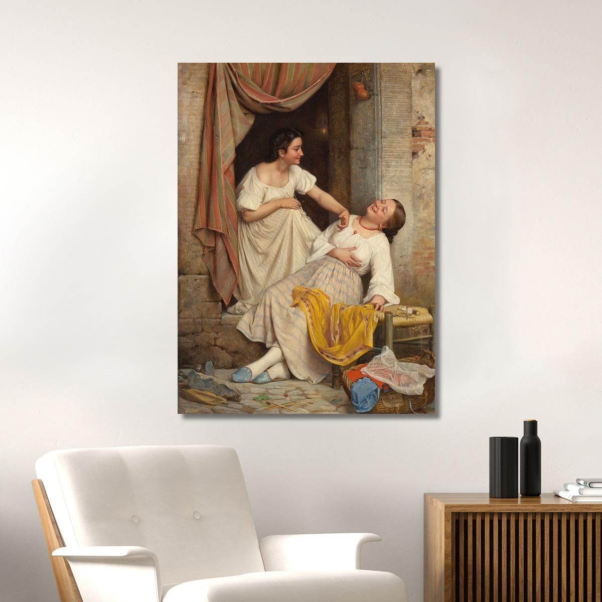 A Leende Piger Due Ragazze Sorridenti Carl Bloch cbl35 quadro stampa su tela