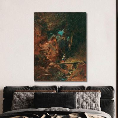 La Lattaia Sul Ponte Pedonale Nel Bosco Carl Spitzweg, csp19 quadro stampa su tela