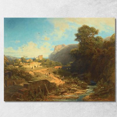Paesaggio Italiano Paesaggio Italiano Carl Spitzweg csp34 quadro stampa su tela