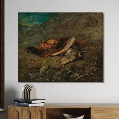 Natura Morta Con Fagiano E Beccaccino Carl Spitzweg csp50 quadro stampa su tela Natura Morta Con Fagiano E Beccaccino Carl Spitzweg csp50 quadro stampa su tela