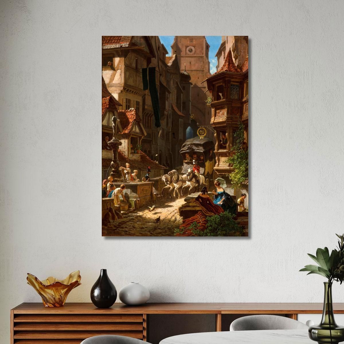 Tableau Spitzweg Sur Toile – Reproduction "Leggendo Il Giornale" – Made In Italy