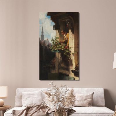 Die Dachkammer I Carl Spitzweg, csp60 drucken auf leinwand