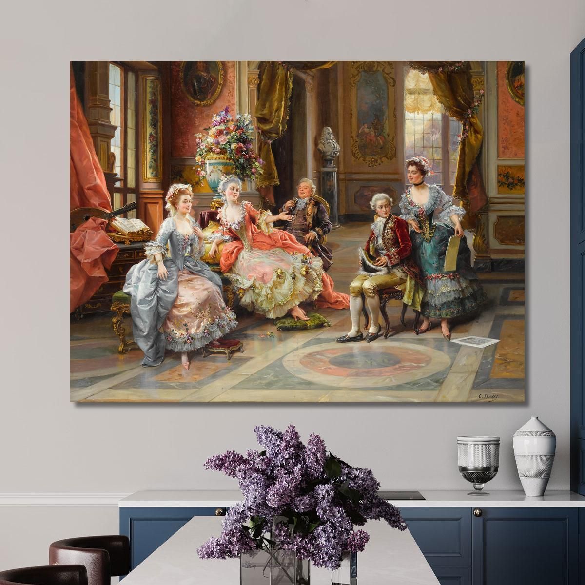 Un Incontro Elegante Cesare Auguste Detti cad6 quadro stampa su tela