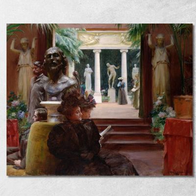 Alla Mostra Di Scultura Charles Courtney Curran ccc4 quadro stampa su tela
