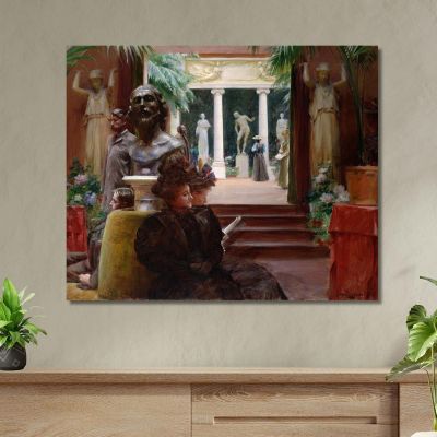Alla Mostra Di Scultura Charles Courtney Curran ccc4 quadro stampa su tela