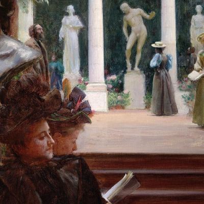 Alla Mostra Di Scultura Charles Courtney Curran ccc4 quadro stampa su tela