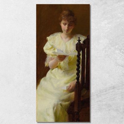 Signora In Giallo Charles Courtney Curran ccc15 quadro stampa su tela