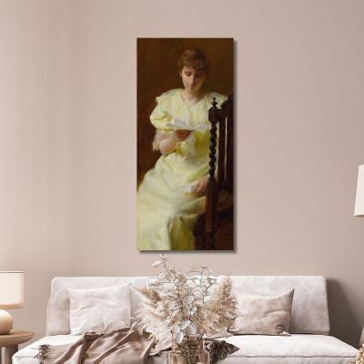 Dame En Jaune Charles Courtney Curran, ccc15 tableau impression sur toile