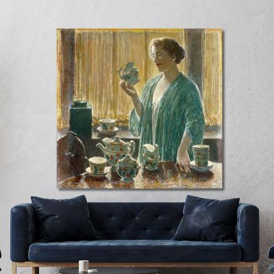 Strawberry Tea Set Childe Hassam, chs66 canvas print