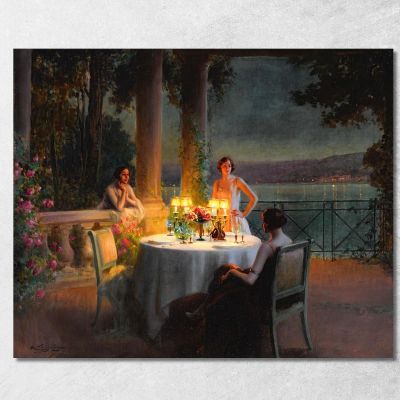 Una Cena A Lume Di Candela Delphin Enjolras dej1 quadro stampa su tela