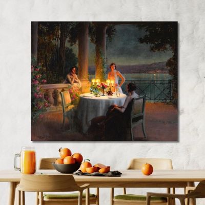 Una Cena A La Luz De Las Velas Delphin Enjolras, dej1 cuadro en lienzo