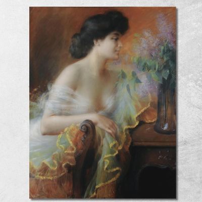 Donna Con Profumo Di Lilla Delphin Enjolras dej8 quadro stampa su tela