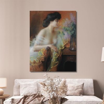 Donna Con Profumo Di Lilla Delphin Enjolras dej8 quadro stampa su tela