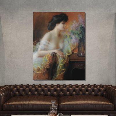 Donna Con Profumo Di Lilla Delphin Enjolras dej8 quadro stampa su tela