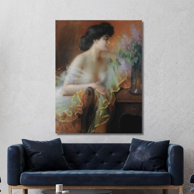 Donna Con Profumo Di Lilla Delphin Enjolras dej8 quadro stampa su tela