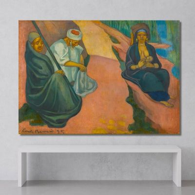 Young Woman Breastfeeding The Flight Into Egypt Emile Bernard, ebr22 canvas print