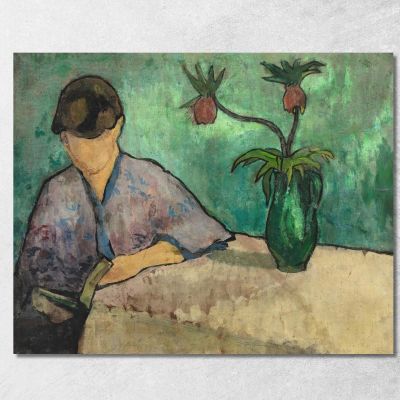 Giovane Donna Che Legge In Kimono Emile Bernard ebr23 quadro stampa su tela