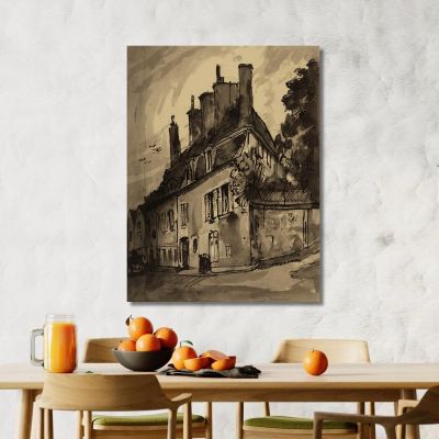 Eine Dorfstraße Emile Bernard, ebr50 drucken auf leinwand