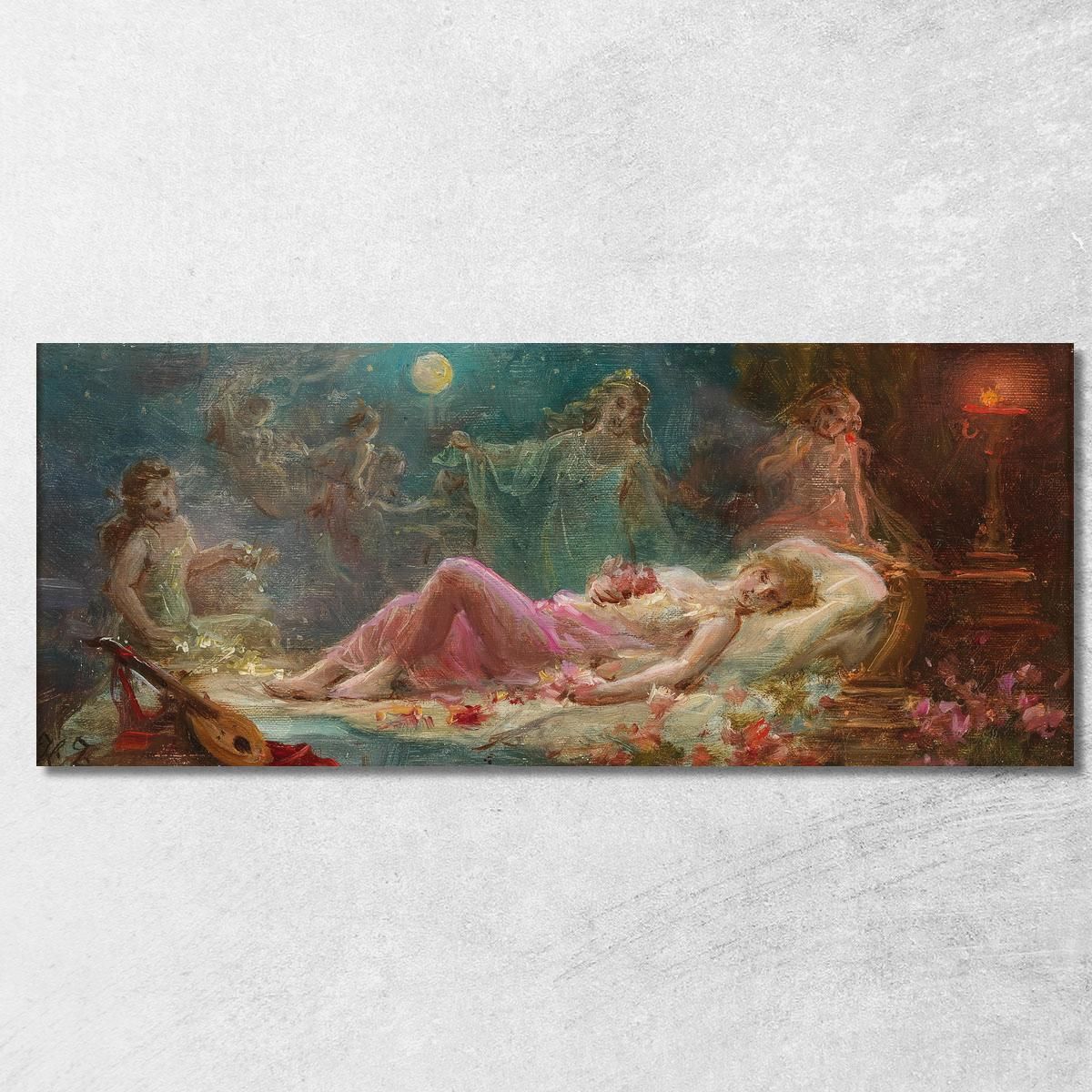 Allegory Of Sleep Hans Zatzka canvas print, image size:1200x1200