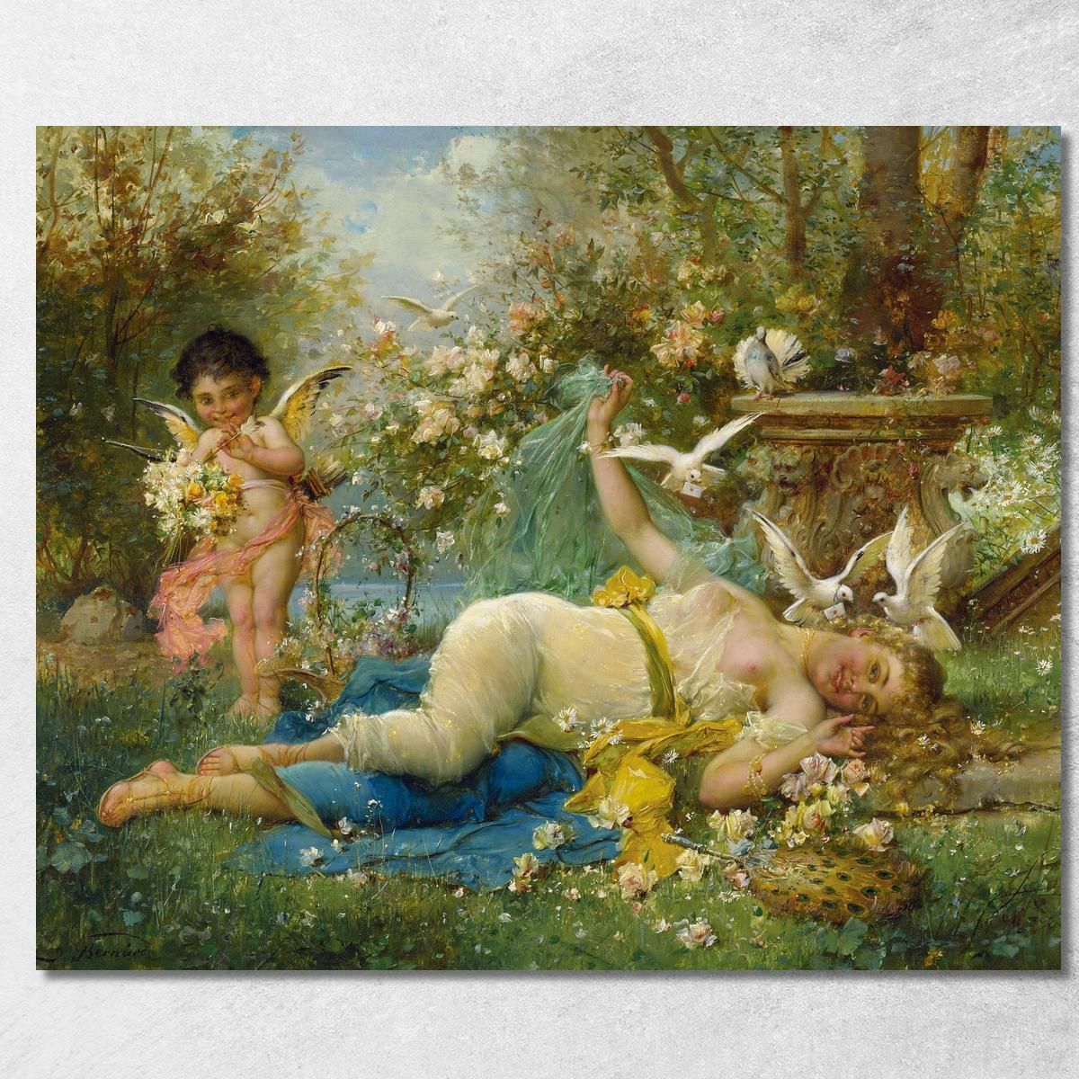 Venus Y Cupido Hans Zatzka cuadro en lienzo