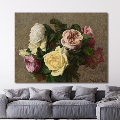 Rose 2 Henri Fantin-Latour hft78 quadro stampa su tela