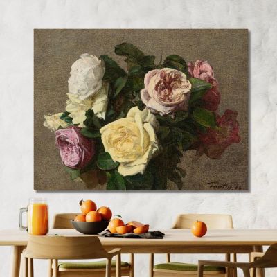 Rose 2 Henri Fantin-Latour hft78 quadro stampa su tela