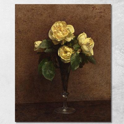 Maresciallo Delle Rose Gialle Niel Henri Fantin-Latour hft88 quadro stampa su tela