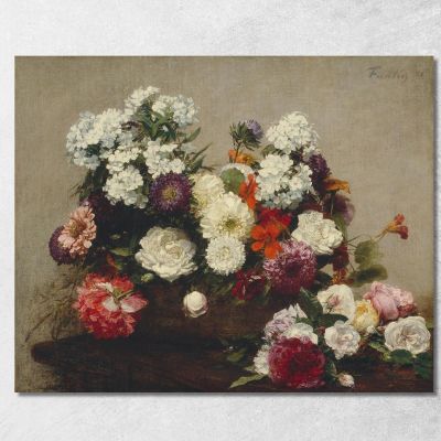 Natura Morta Con Fiori Henri Fantin-Latour hft102 quadro stampa su tela