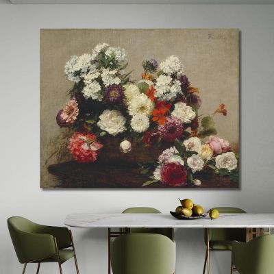 Natura Morta Con Fiori Henri Fantin-Latour hft102 quadro stampa su tela