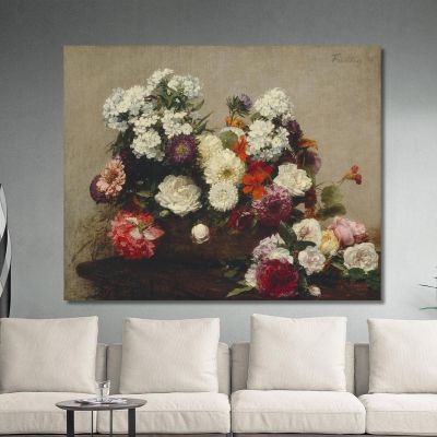 Natura Morta Con Fiori Henri Fantin-Latour hft102 quadro stampa su tela