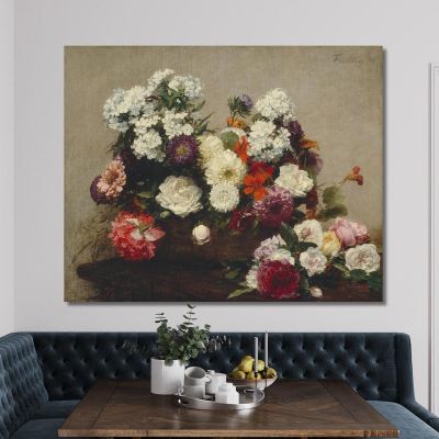 Natura Morta Con Fiori Henri Fantin-Latour hft102 quadro stampa su tela